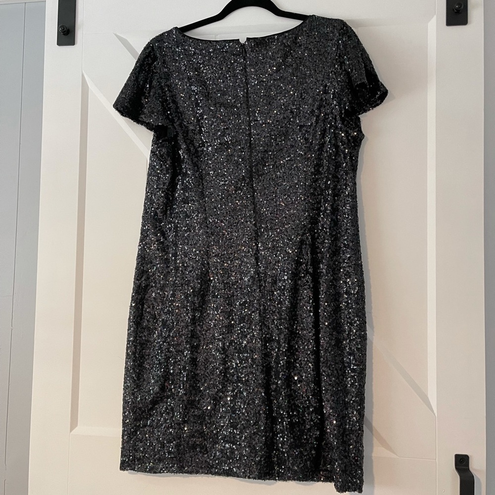 Black sequins dress, butterfly sleeves SPARKLY